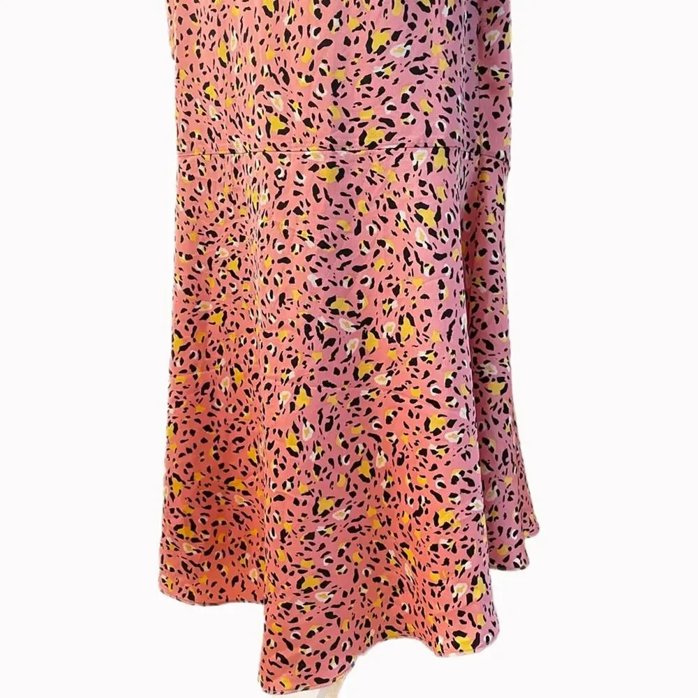 Leith Long Sleeve Cheetah Print Wrap Dress Sz S - Picture 6 of 9